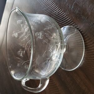Princess House Crystal etched gravy boat/ server